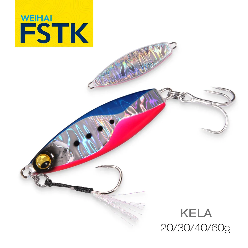 WEIHAI FSTK Metal jig Slow Jig Metal Bass Lure 20g/30g/40g/60g Artificial Bait Off Shore Cast Jigging Fishing jigging