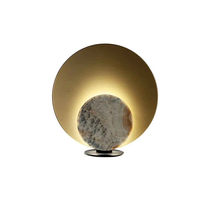 

Postmodern light luxury sand wind imitation marble living room model room hotel simple bedroom bedside decorative table lamp