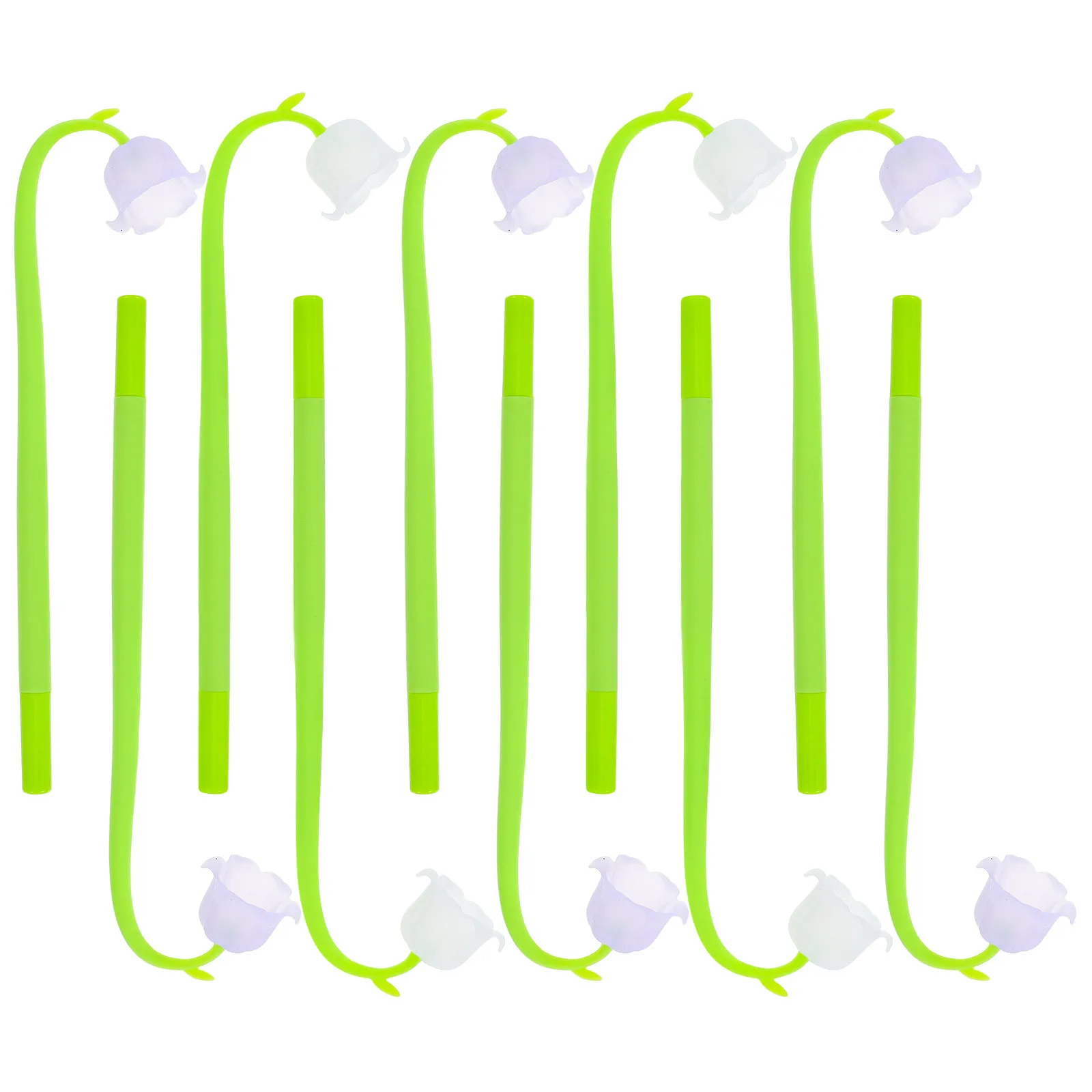 

10Pcs Flower Shape Gel Pens Lily of Design Non-Slip Ergonomic Body Portable Writing Tool for Students Girls Office