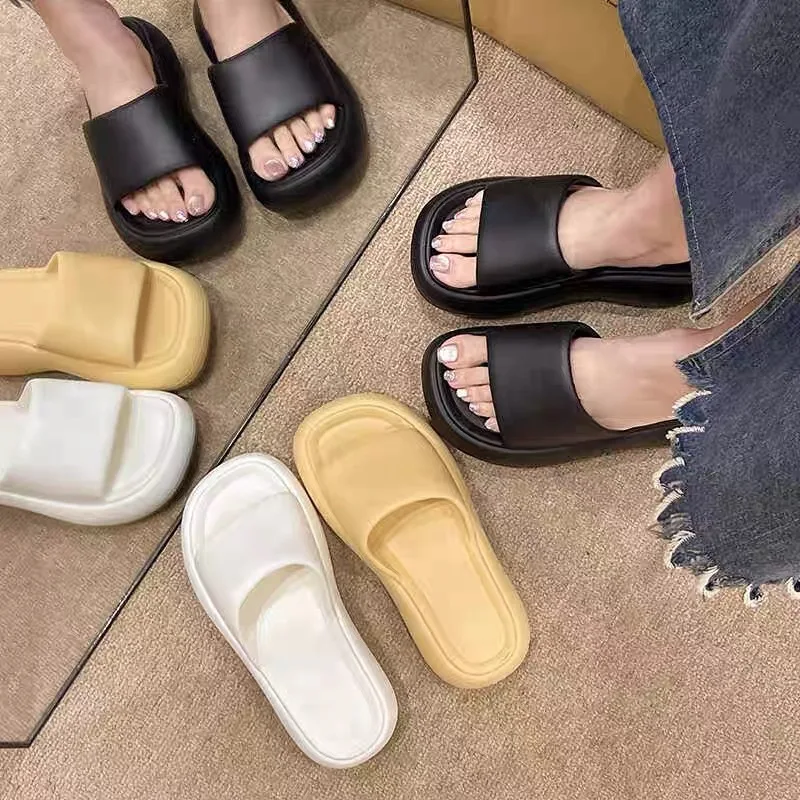 Hot Selling Dikke Zool Verhoging Slippers Damesschoenen Nieuw Waterdicht Platform Mode Reizen Muffin Bodem Strandbrood Sandalen