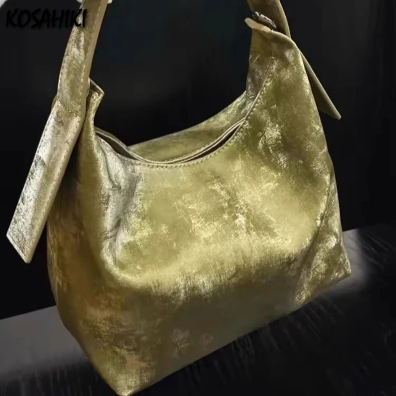 

2025 New Women Vintage Office Lady Shoulder Bags Y2k Aesthetic All Match Shoulder Bags Casual Fashion Underarm Bag Korean Trendy