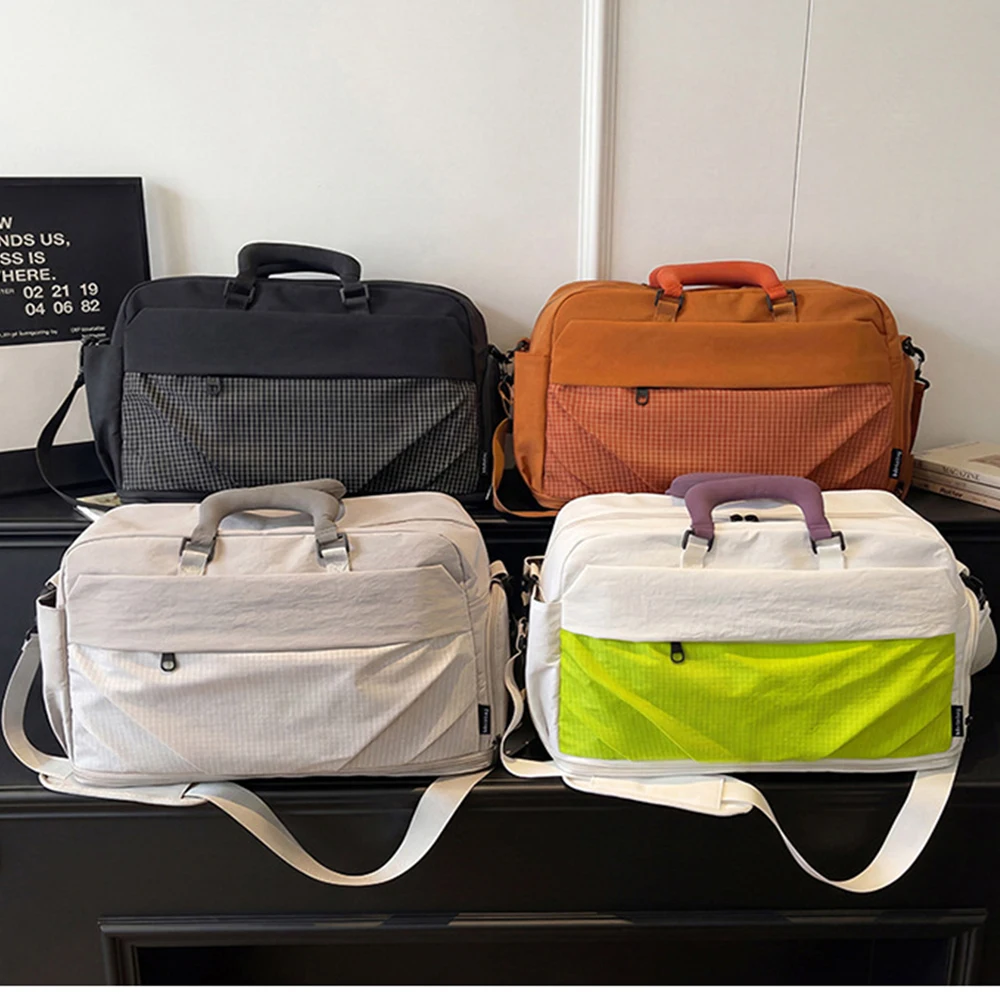 SYZM Short Trip Luggage Bag Duffle Bag Carry On Travel Bag Sports Fitness Bag Dry Wet Separation Shoulder Bag 44x20x28CM