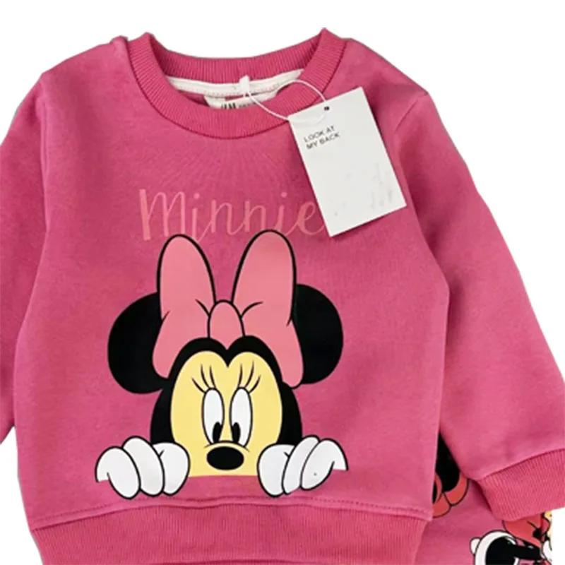 Toddler Girl Cartoon Clothing Set Long Sleeve Hooded Shirt and Pants with Fleece Autumn Winter Children Cotton Clothes