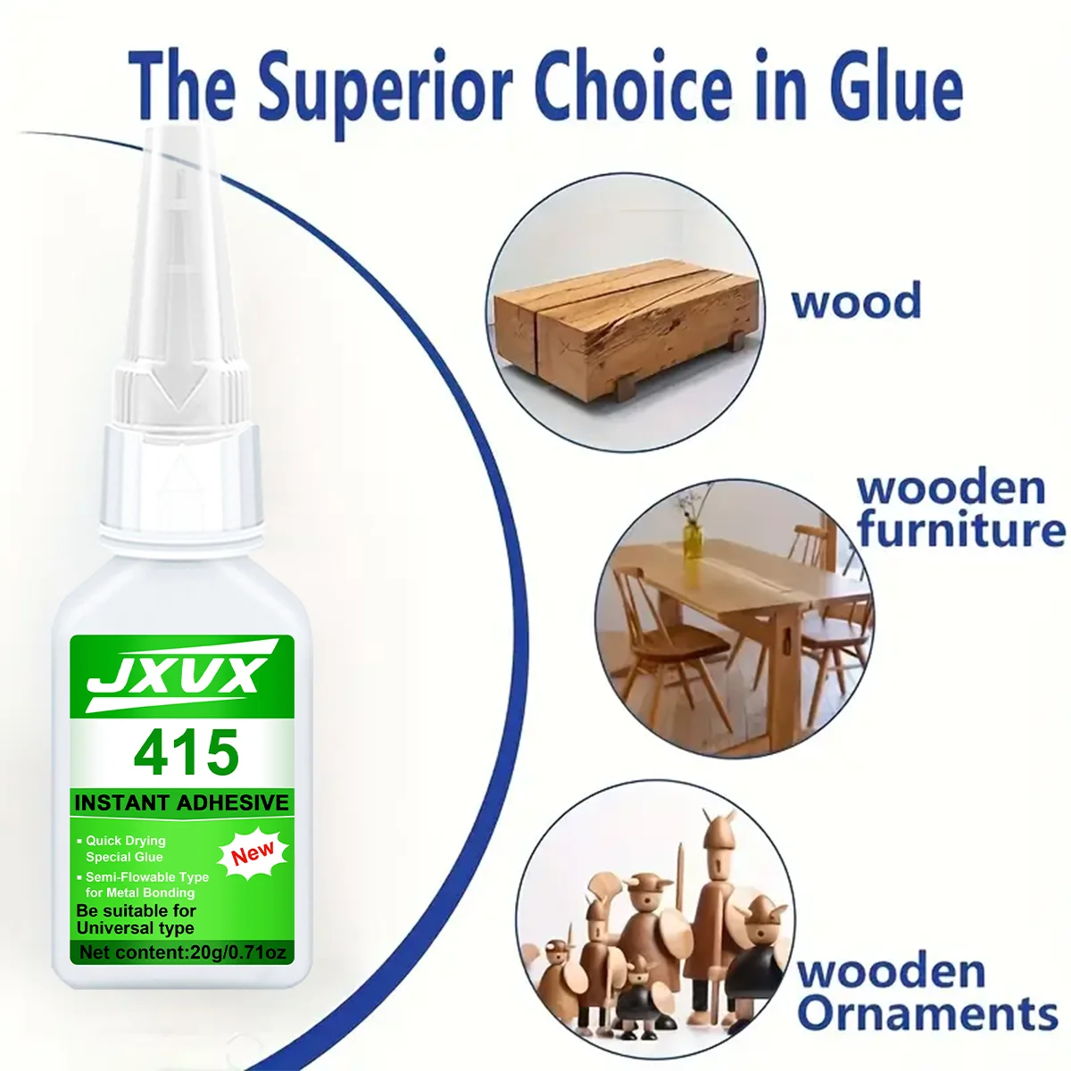 Jxvx20Ml 415Superglue غراء فوري قوي فائق عالمي غراء فوري قوي للراتنج والزجاج المعدني والتجفيف السريع #5