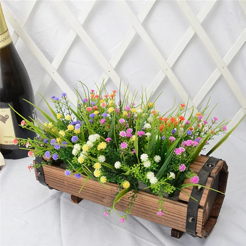 

AB33-Wood Flower Pots Wedding Decoration Carbonized Antiseptic Wood Flower Boxes Balcony Succulents Wooden Flower Pots