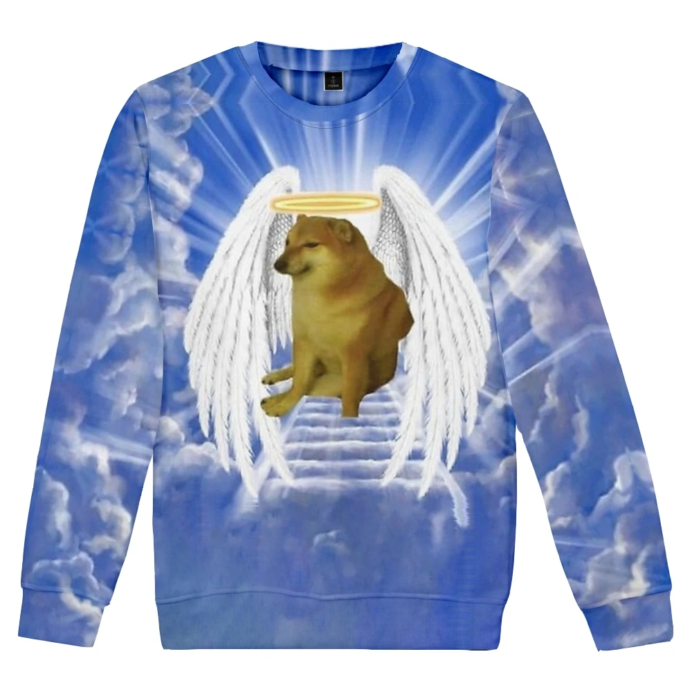 Cheems Rip Balltze Shiba Inu Dog Long Sleeve Streetwear Women Men Sweatshirt 2023 Rest in Peace 3D Clothes