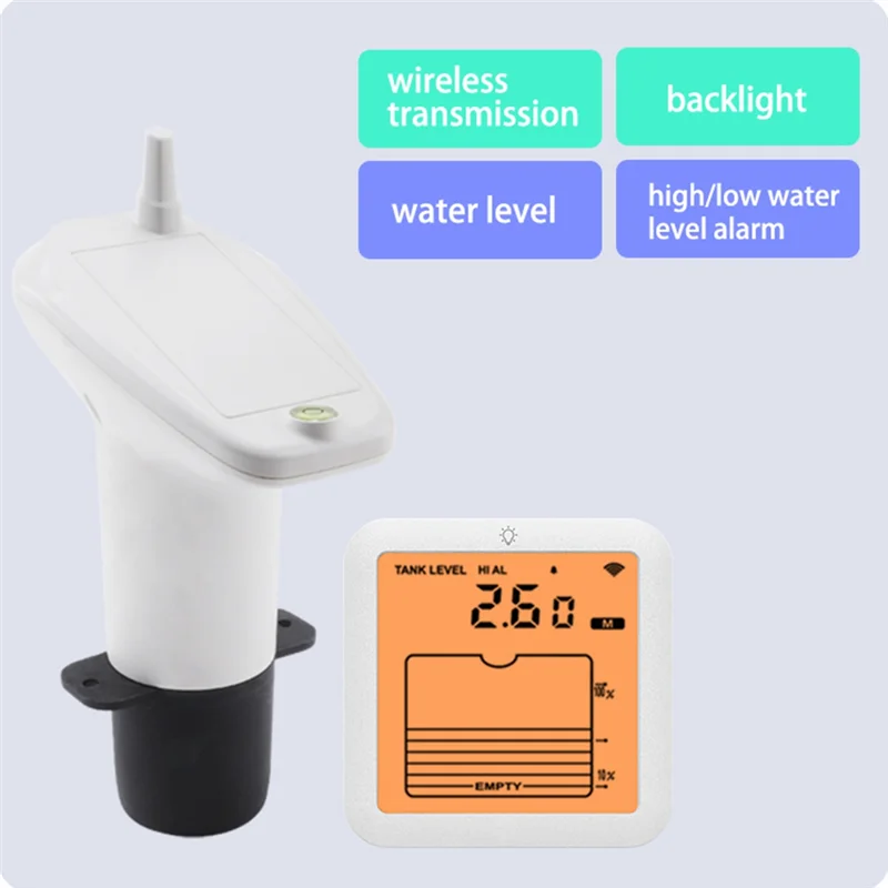 豚肉-超音波水槽レベルメーター、液体深さセンサー、温度表示、時間表示、アラーム機能付き