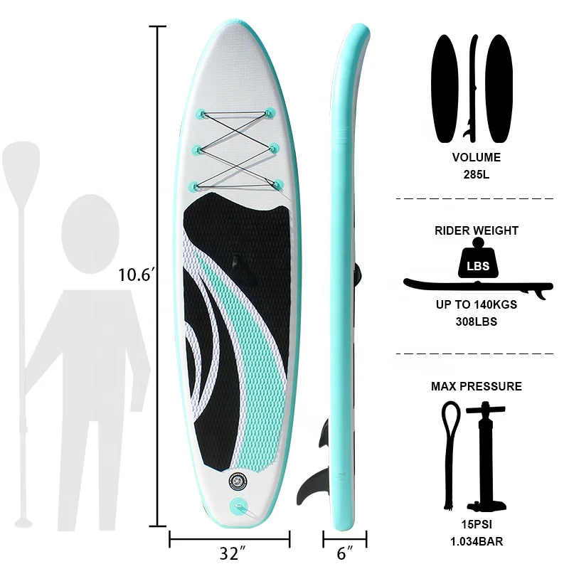 HUALE Custom Dropshiping Waterplay inflatable stand up isup surfboard surf sup board paddle board