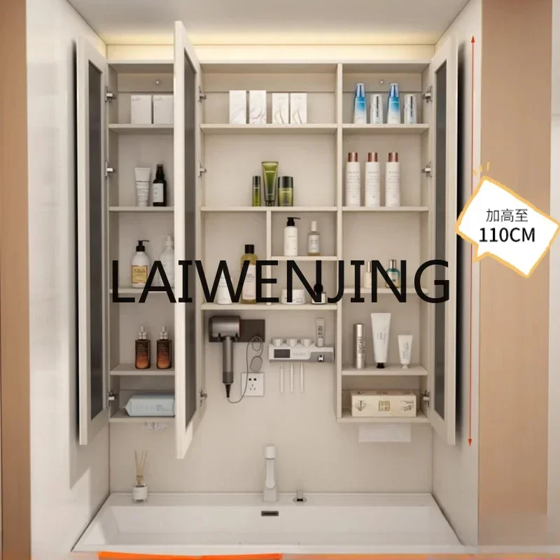 YS6Customized bathroom mirror cabinet wall-mounted separate mirror box storage intelligent defogging with paper drawing holes