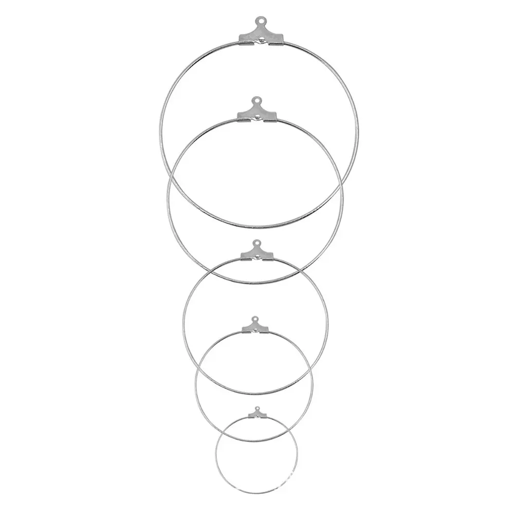 

20 Pcs Stainless Steel Hanging Ring Earrings Beading Hoop Silver DIY Eardrop Jewelry Pendant Personality