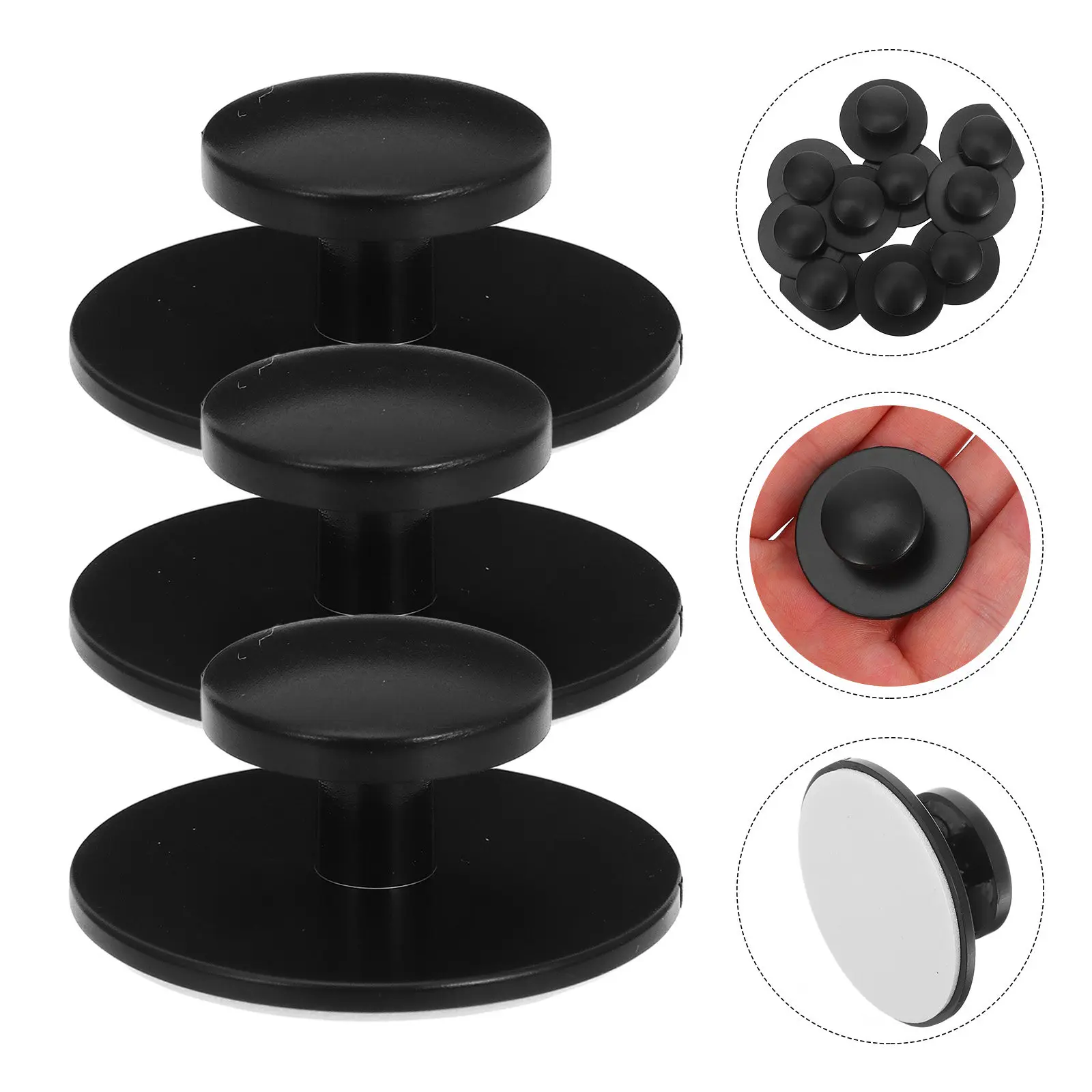 10Pcs Adhesive Cabinet Handles Round Self Stick Door Pulls Easy Install Minimalist Style for Drawers Cupboards Closets