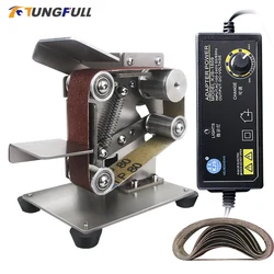 New Stepless Speed  Belt Sander 110V/220V Polishing Grinding Machine Mini Grinder Diy Belt Sander Sharpening Machine Polish Tool