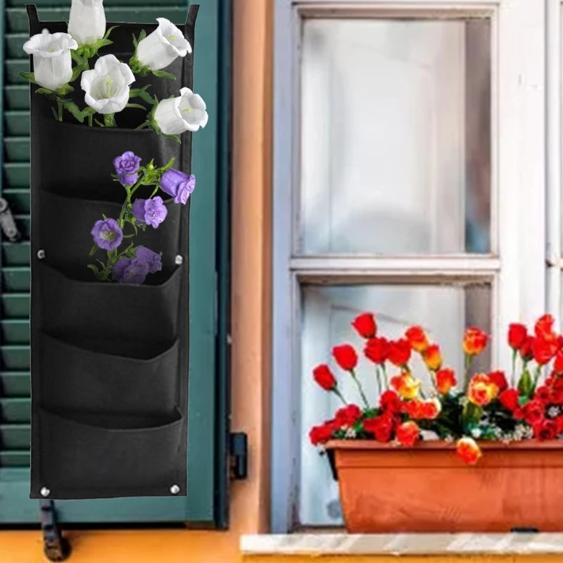 Vertical Hanging Garden Planter with 6 Pockets Waterproof Wall Mount Flower Pot Drop shipping