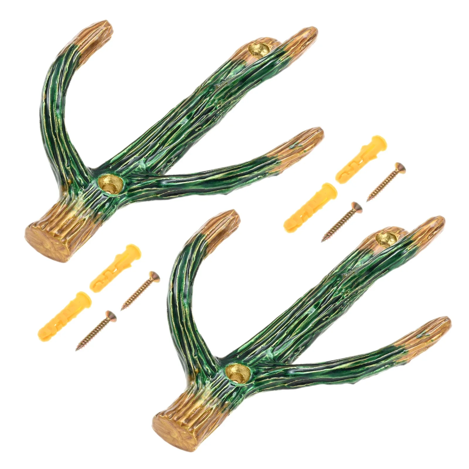 

2Pcs Cactus-Shaped Decorative Wall Mounted Hooks Zinc Alloy Home Storage Rack Hanger Holder for Hanging Clothes Coats Towel Keys