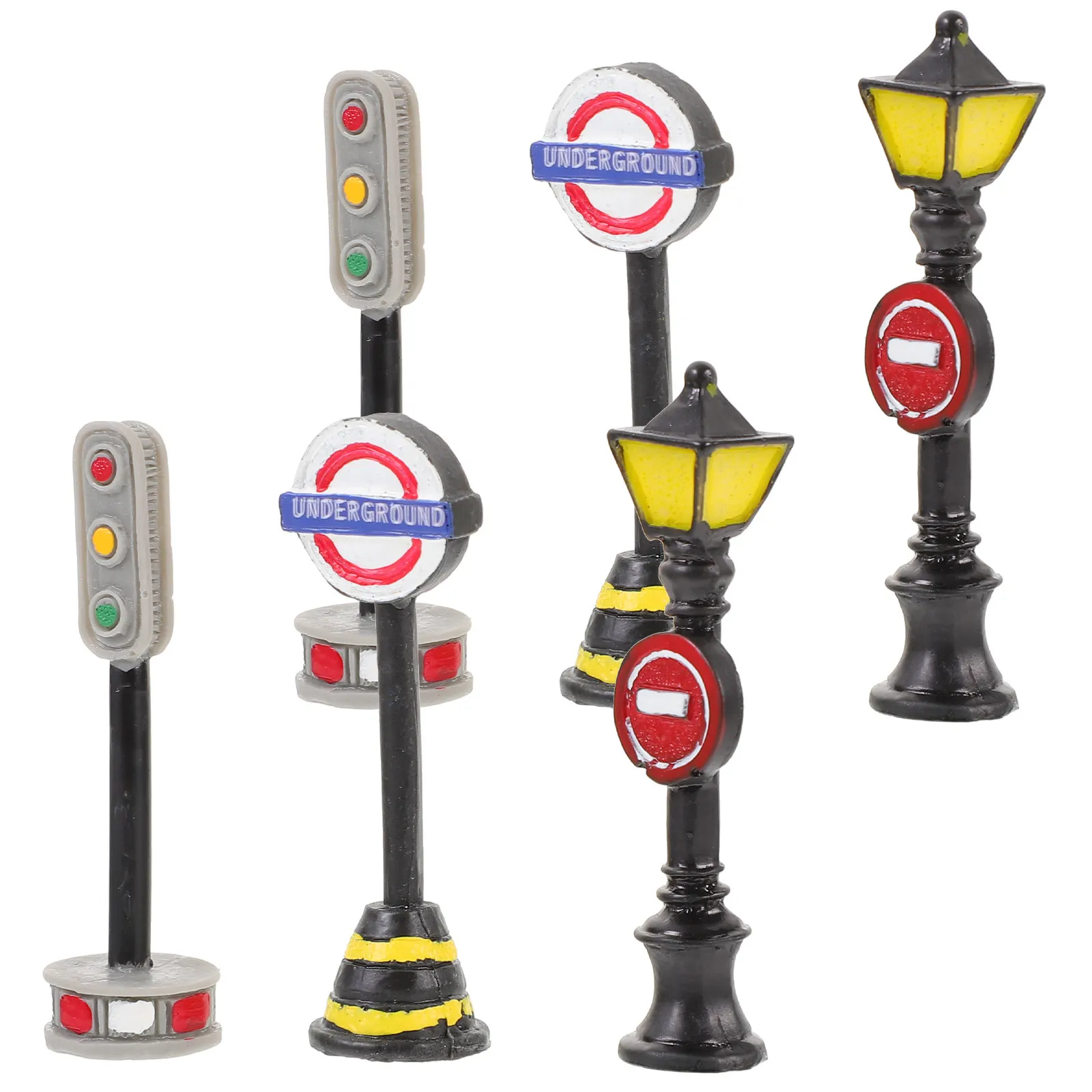 

6Pcs Mini Street Lamp Guide Board Signal Light Set for 1:12 Scale Miniature House Micro Landscape Street Light Decorative Scene