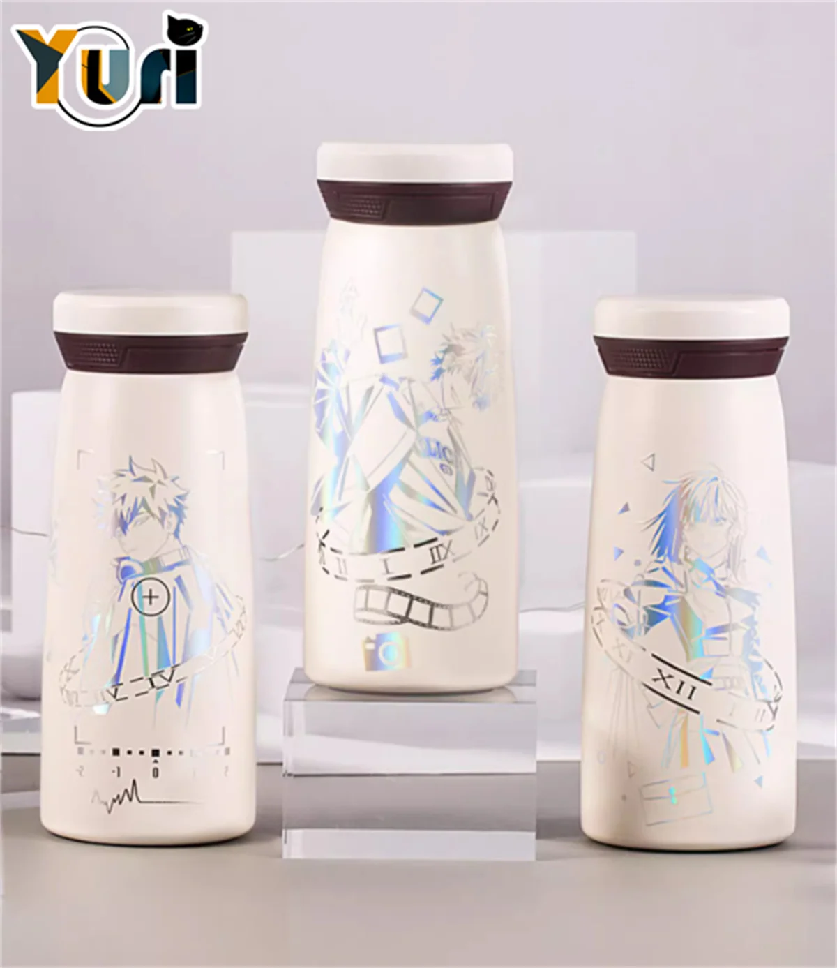 Yuri Link Click Shiguang Daili Ren Cheng Xiaoshi Lu Guang Qiao Ling Laser Vacuum Cup Water Mug Cup Official Cosplay Prop Gift