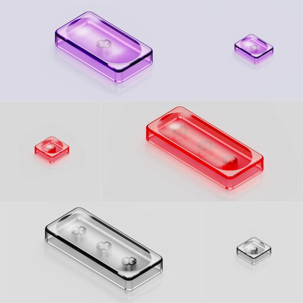LCK Low Profile Keycap 1U/1.25U/1.5U/1.25U/2U No Carving Transparent PC Material Cross Axis Mechanical Keyboard Ultrathin Keycap
