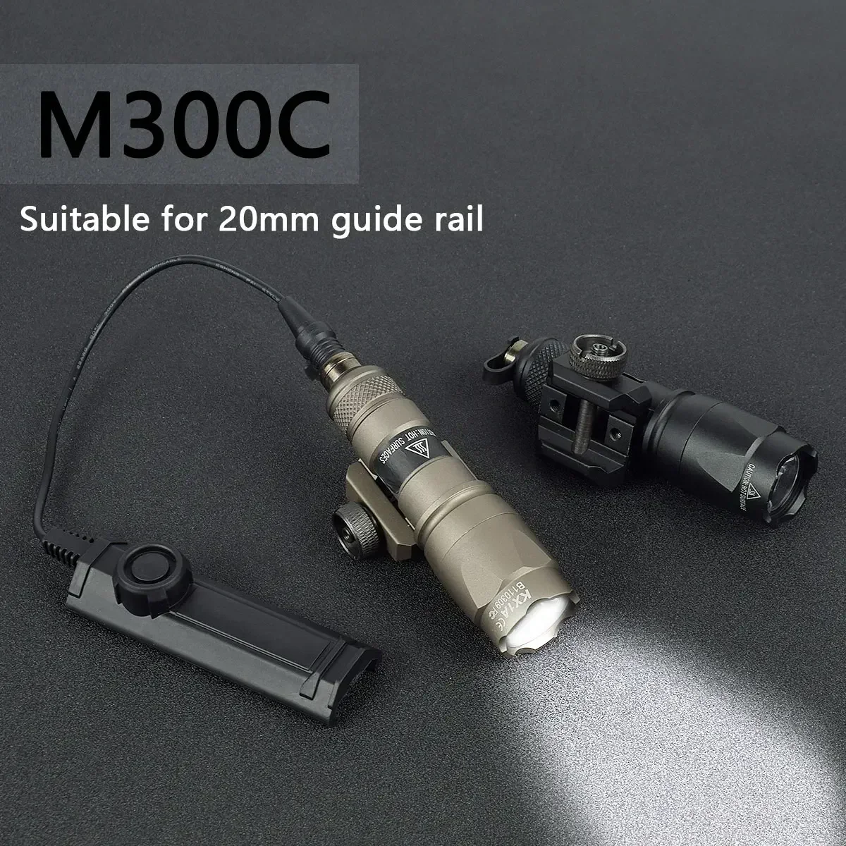 Surefir Tactical Flashlight M300 M600 M600C Scout Light With Dual Function Pressure Switch 600 Lumen Hunting Weapon Gun Light