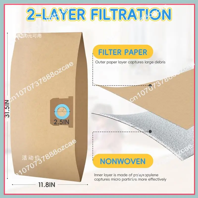 A26P, 14 шт. в упаковке DXVA19-4104, вакуумный мешок для влажной/сухой уборки емкостью 5–8 галлонов, одноразовые вакуумные мешки для магазина, замена мешка для пыли