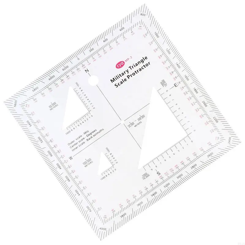 R9JB Clear Plastic Coordinate Scale Map Reading Land Navigation Metric Based 5x5 Inch