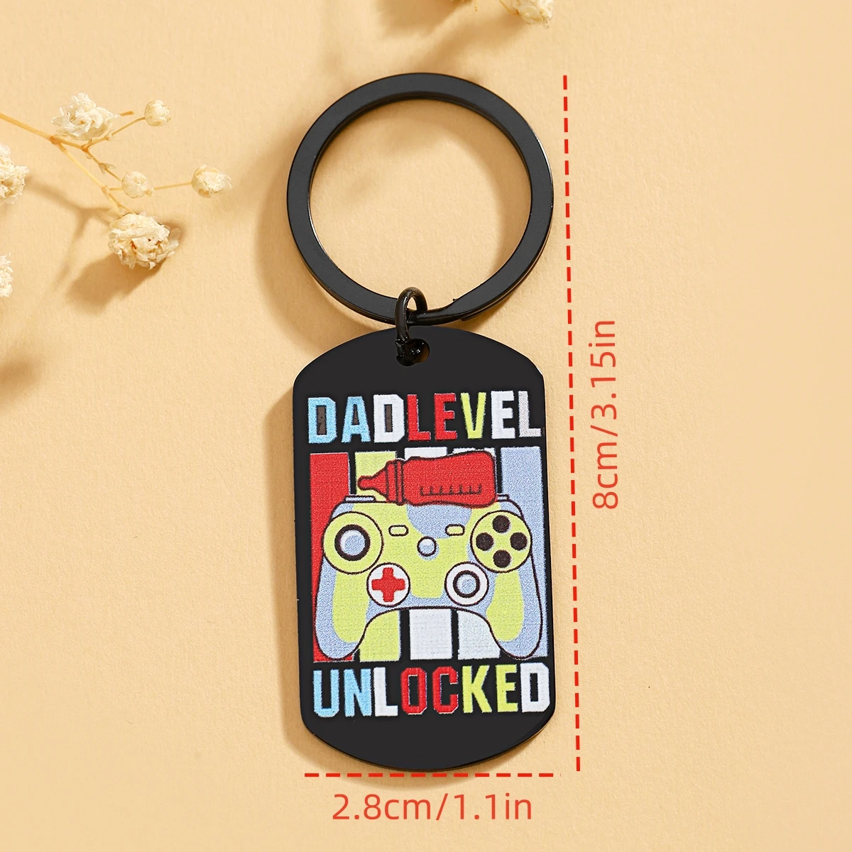 Dad Keychain Gift, New Dad Gift, New Dad Pregnancy Gift, First Time Dad, New Dad Gift, Men's Dad Horizontal Unlocking Keychain