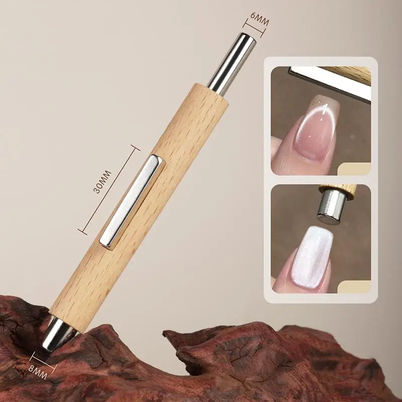 3 In 1 Multi-function Cat Eye Magnet For Nail Art Strong Thick Magnetic Stick Large Cylindrical Magnetic Nail Tool Manicure DIY