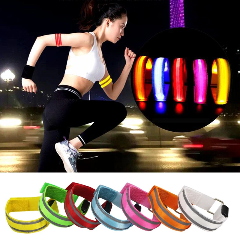 

Outdoor Night Running Armband USB Rechargeable LED Light Sports Safety Belt Arm Leg Warning Wristband Cycling Bike Bicycle Light