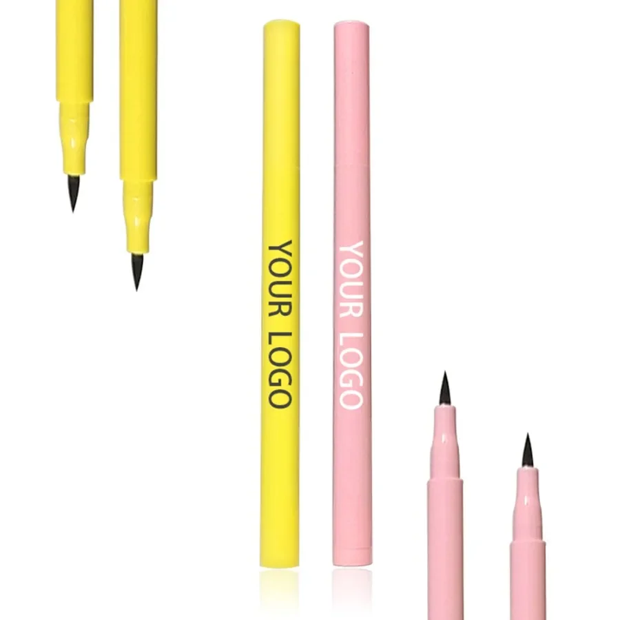 

Custom Single Pink/Yellow Tube Liquid Eyeliner Fast Dry Long Lasting Easy To Use Portable Waterproof Eye Liner Makeup Bulk