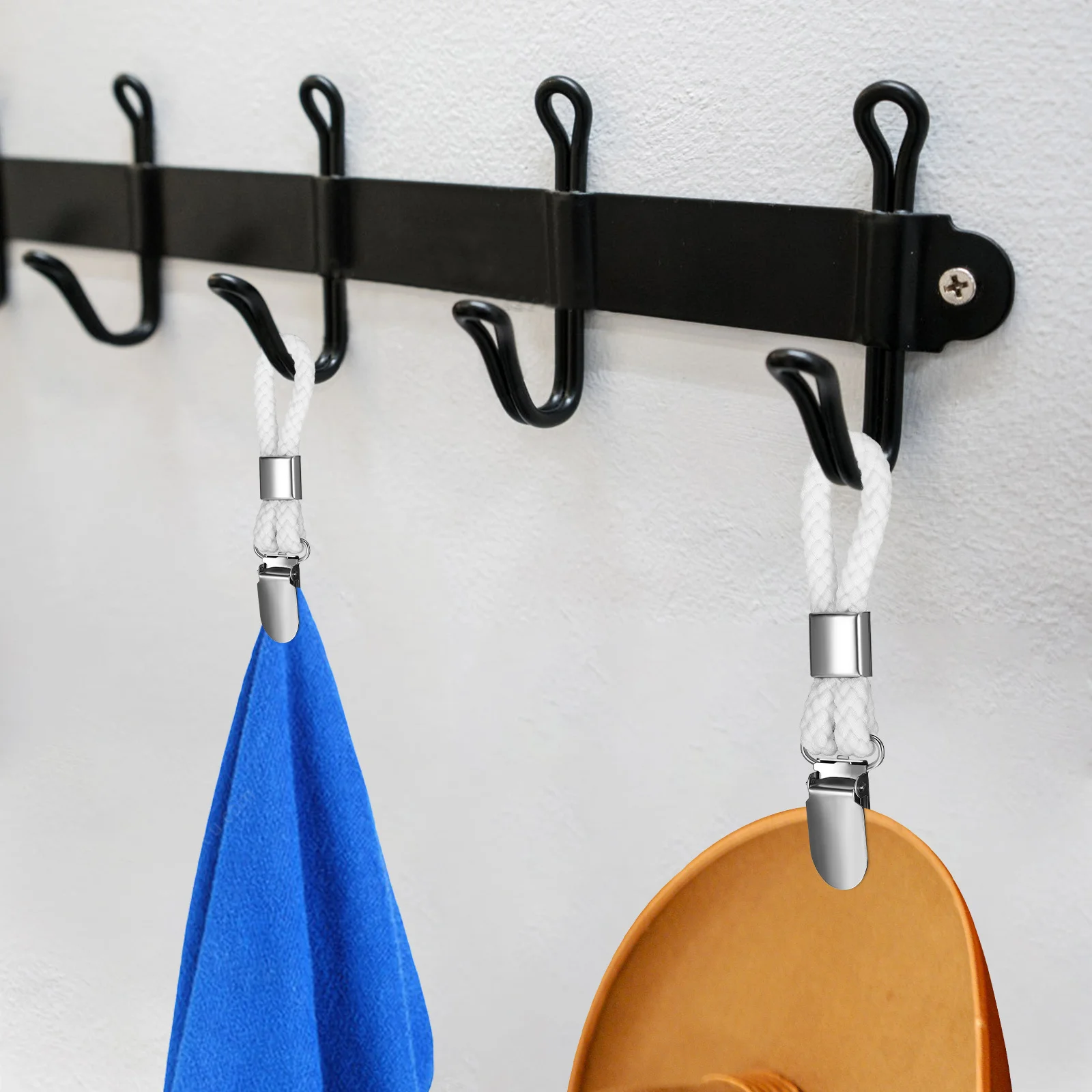 

16Pcs Bathroom Towel Clips Cotton Rope Hanging Clips for Kitchen Hand Towel Holder Secure Grip Kitchen Glove Holder