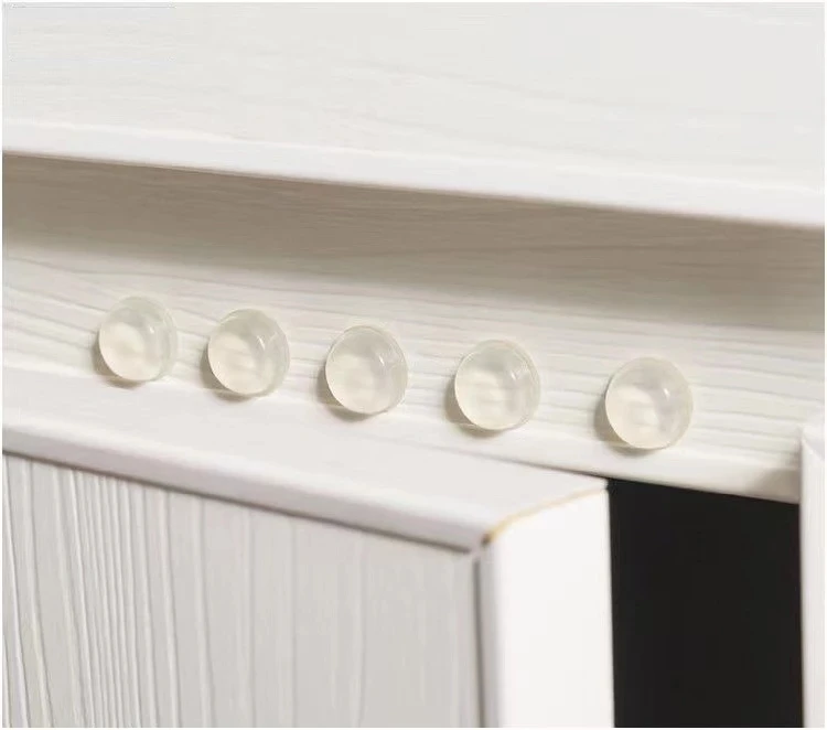 50pcs Door Stops Black Buffer Cabinet Bumpers Catches Silicone Furniture Pads Self Adhesive Rubber Damper Cushion Protective