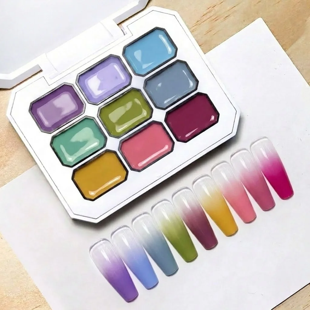 Vintage Morandi Multi-color Solid Nail Paint Gel 9 Shades Patting Gel UV Curing Pigment For Hand Painted Nails