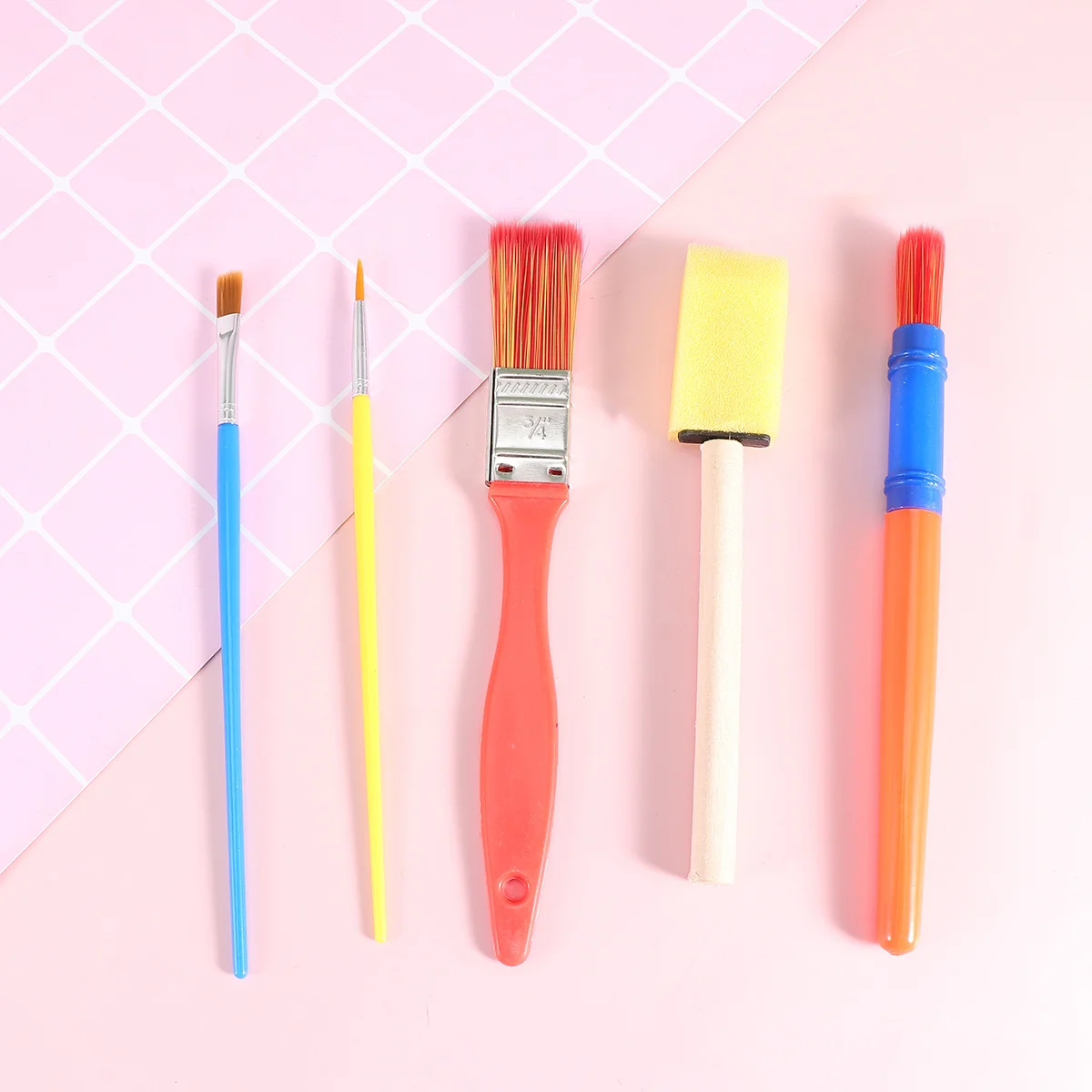 

25Pcs Art Painting Sponge Brush Set Colorful Safe Smooth Handles Perfect for Kids Creative Graffiti DIY Drawing Painting