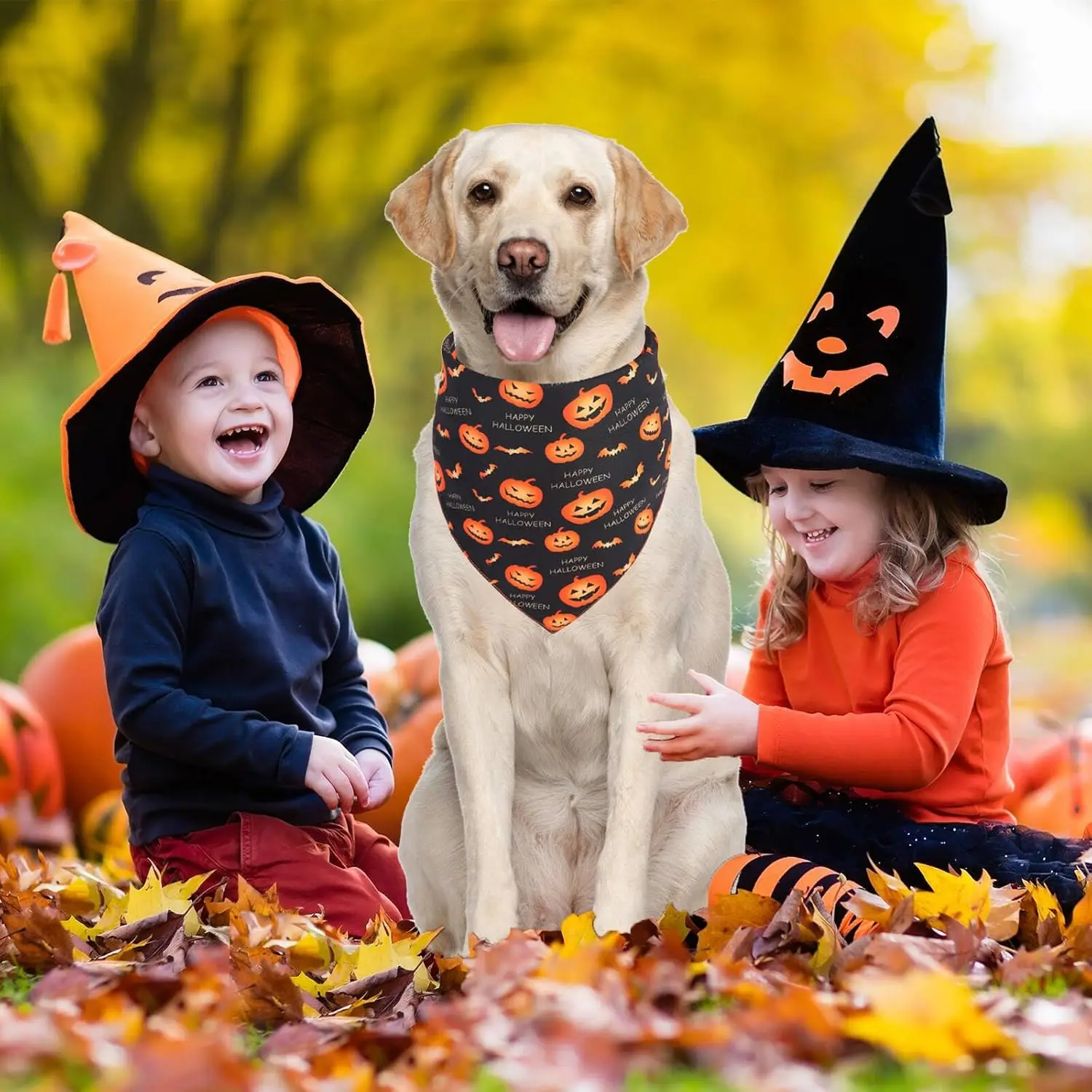 1pc Halloween Dog Fall Bandana Premium Durable Triangle Reversible Dog Scarf Adjustable Puppy Bandana Bib Handkerchief for Pets