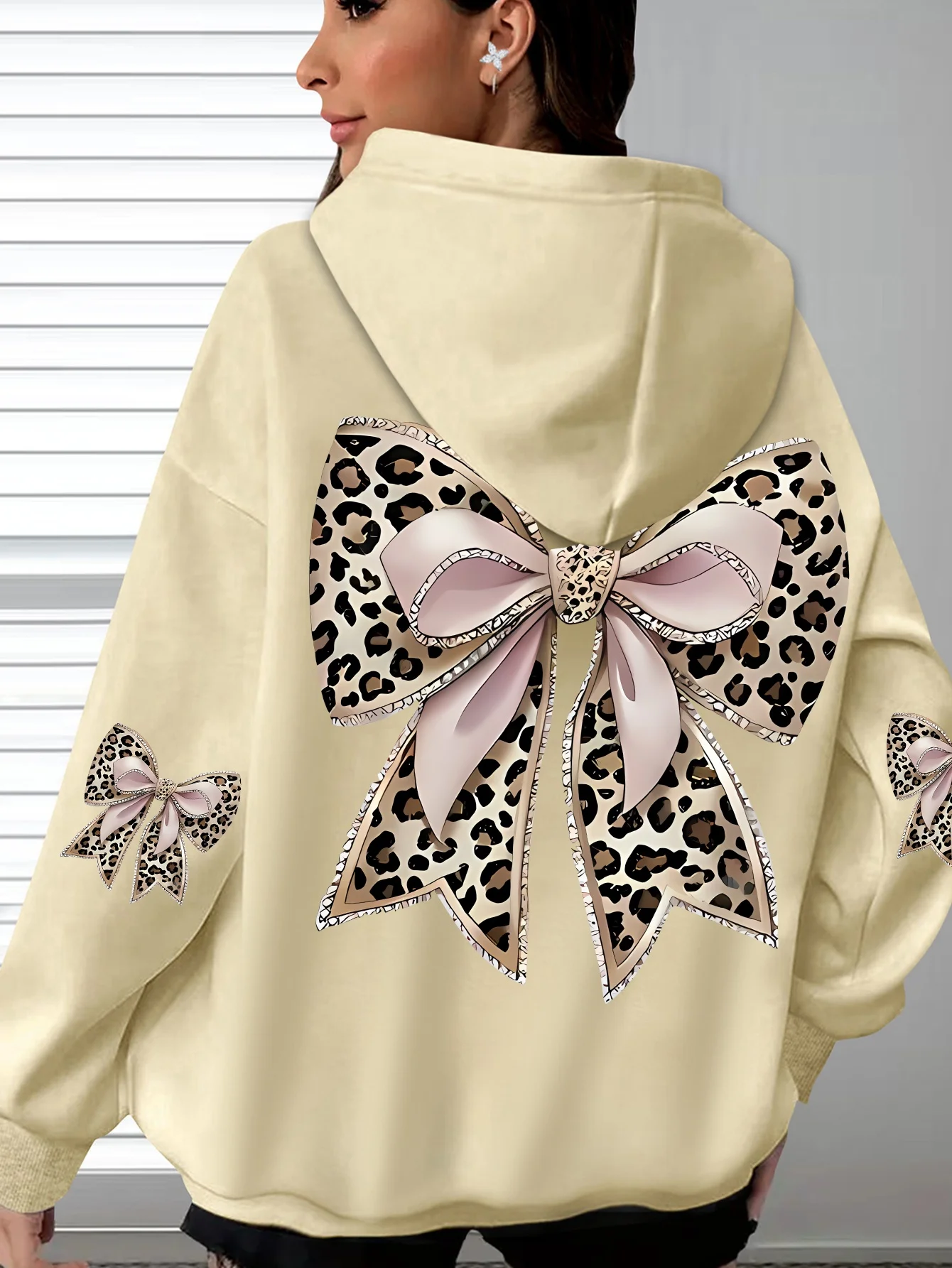 Retro Hoodie Back Long Sleeve Printed Long Sleeve Pocket Hoodie Cute Casual Fashion Natural Camping Plush Sweatshirt