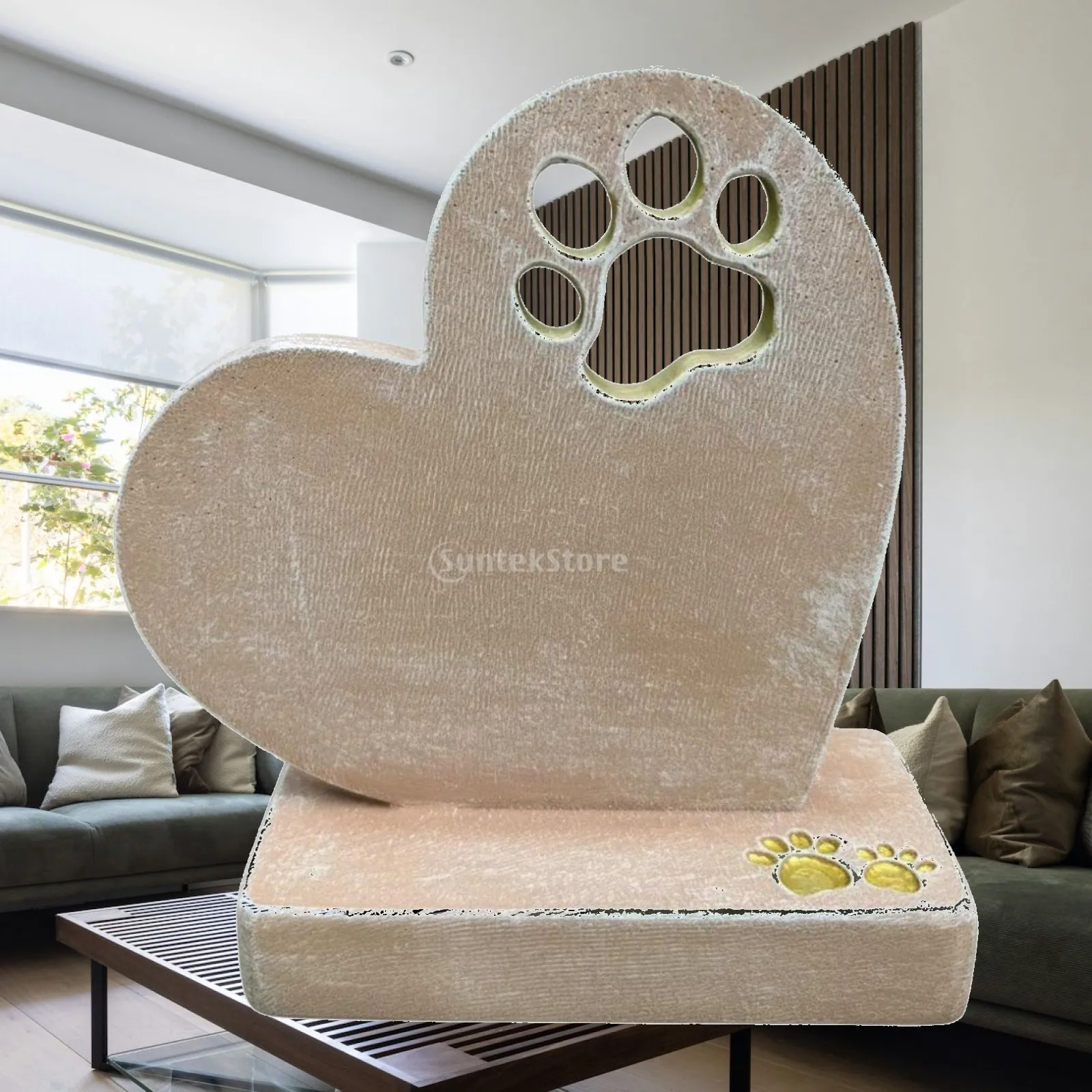 Heart Dog Grave Marker Resin Decorative Statue Pet Memorial Stone for Garden Patio Remembrance Personalized Tribute