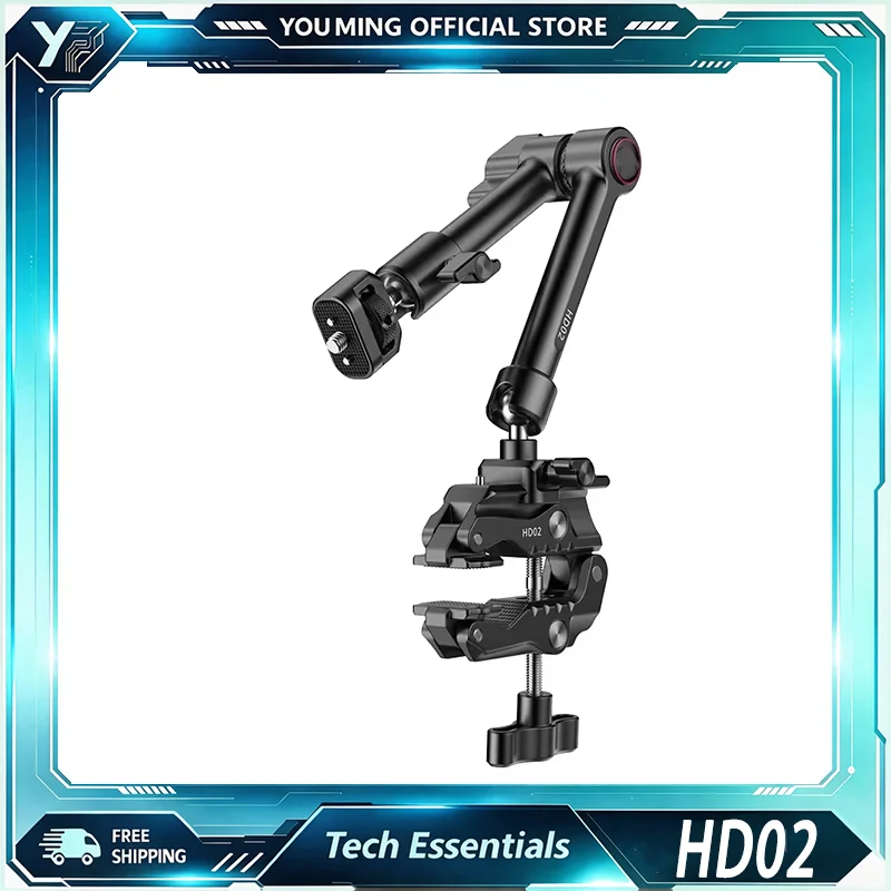 HD02 10‑Inch Magic Arm Kit All‑Direction Ball‑Head Adjustable Clamp for Camera Vlog Live‑Streaming Outdoor Shooting Photography