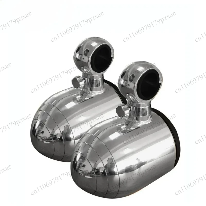 6.5 Inch 60W Waterproof Rotatable Marine Tower Speakers Polished Aluminum Pair