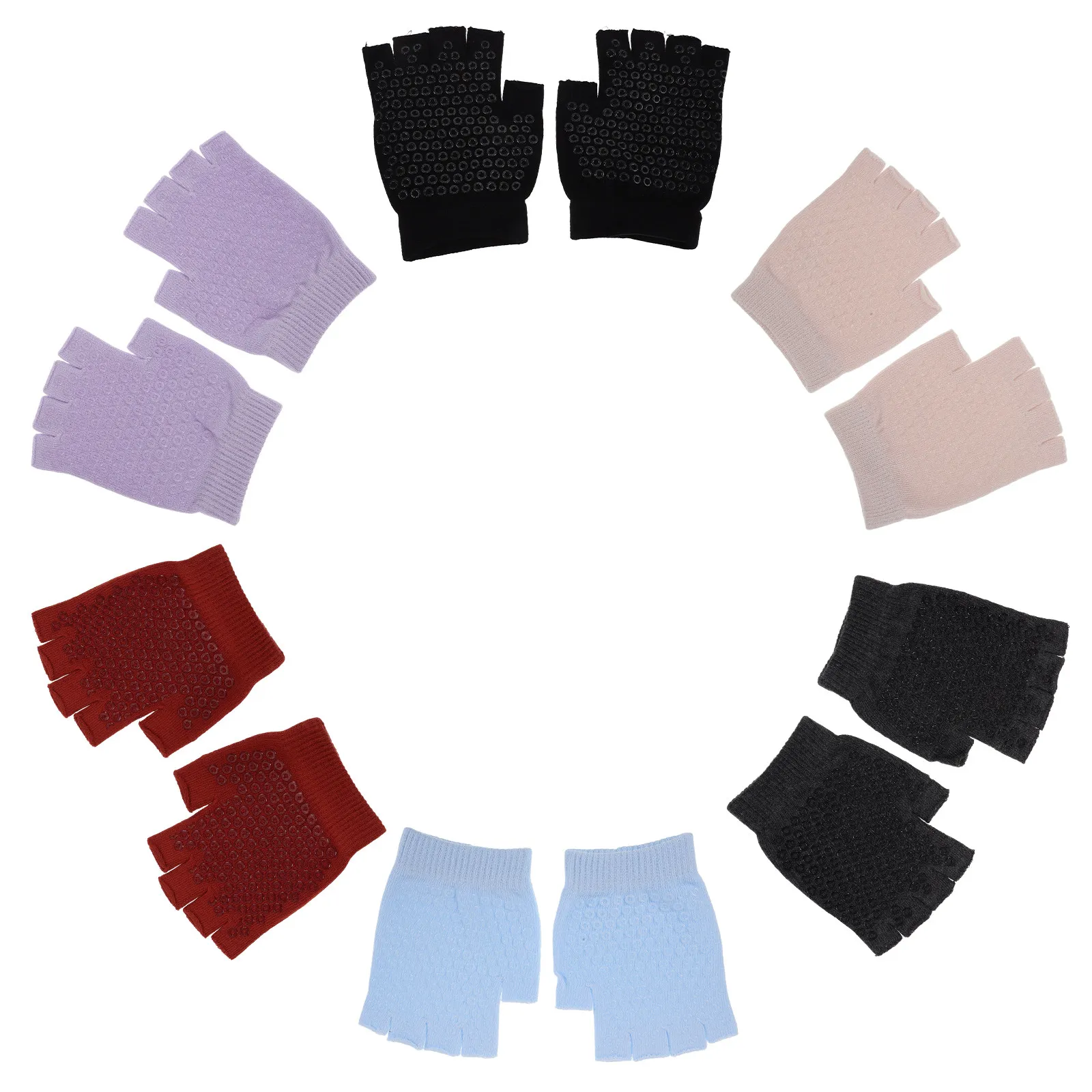 

6 пар перчаток для аэройоги без пальцев, нескользящие, для пилатеса, дышащие, для фитнеса и тренировок, женские