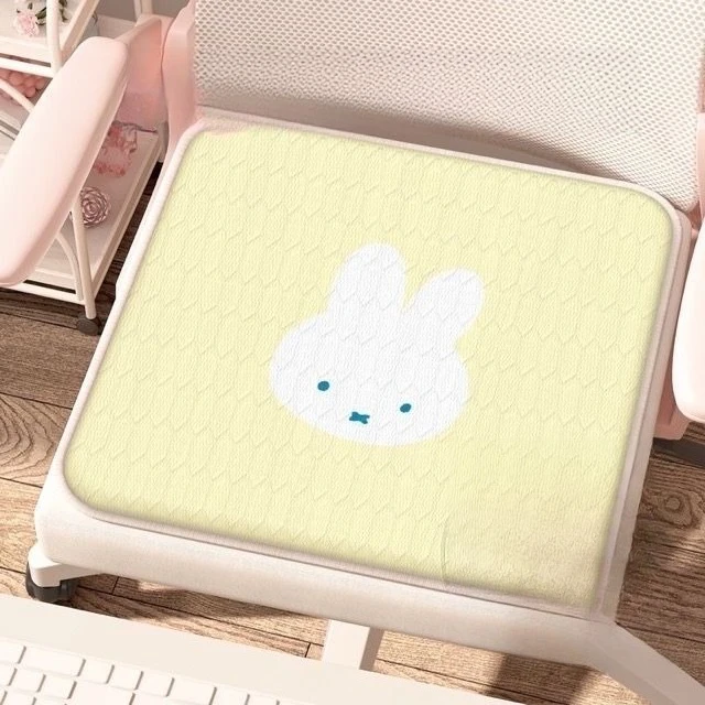 Anime Coolness Tencel Cute Cartoon Miffy Square Cushion Dining Chair Butt Pad Four Seasons Universal Office Chair Sedentary Mat view 2