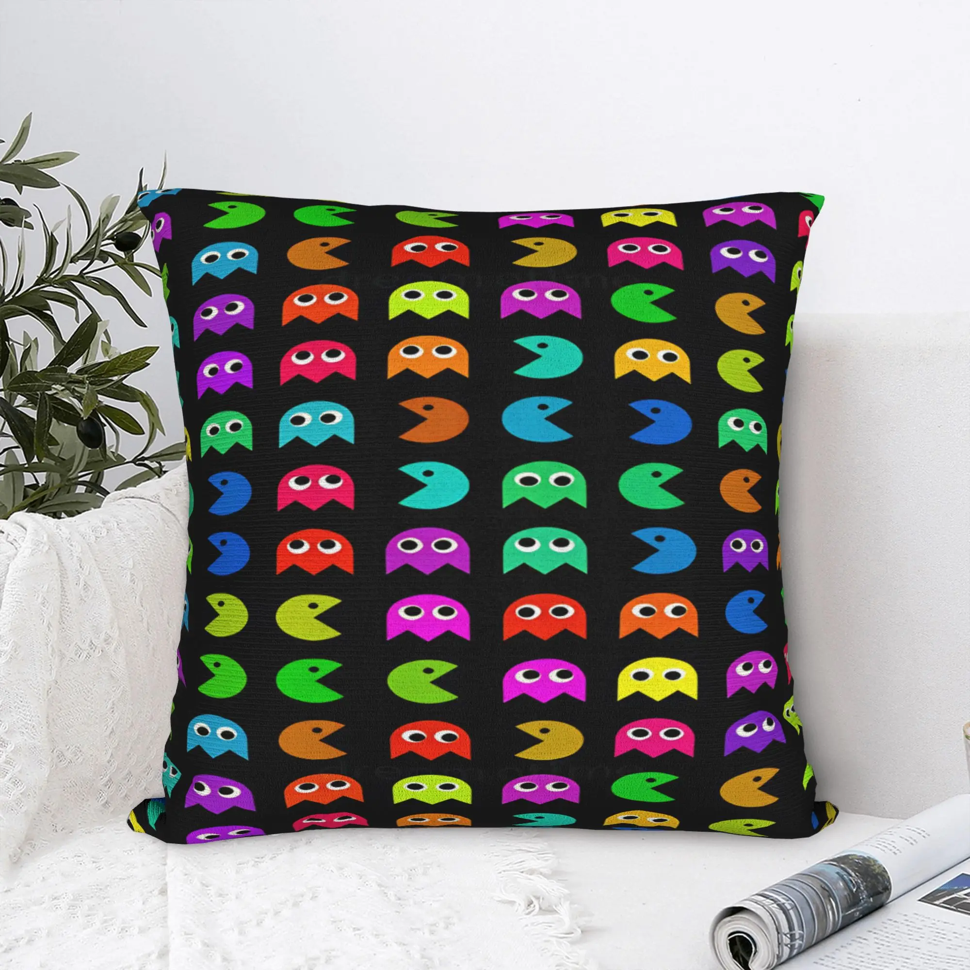Pac-Man Pillow Case  Kawaii Pillow Cover Soft Pillowcases For Sofa Home Decoration