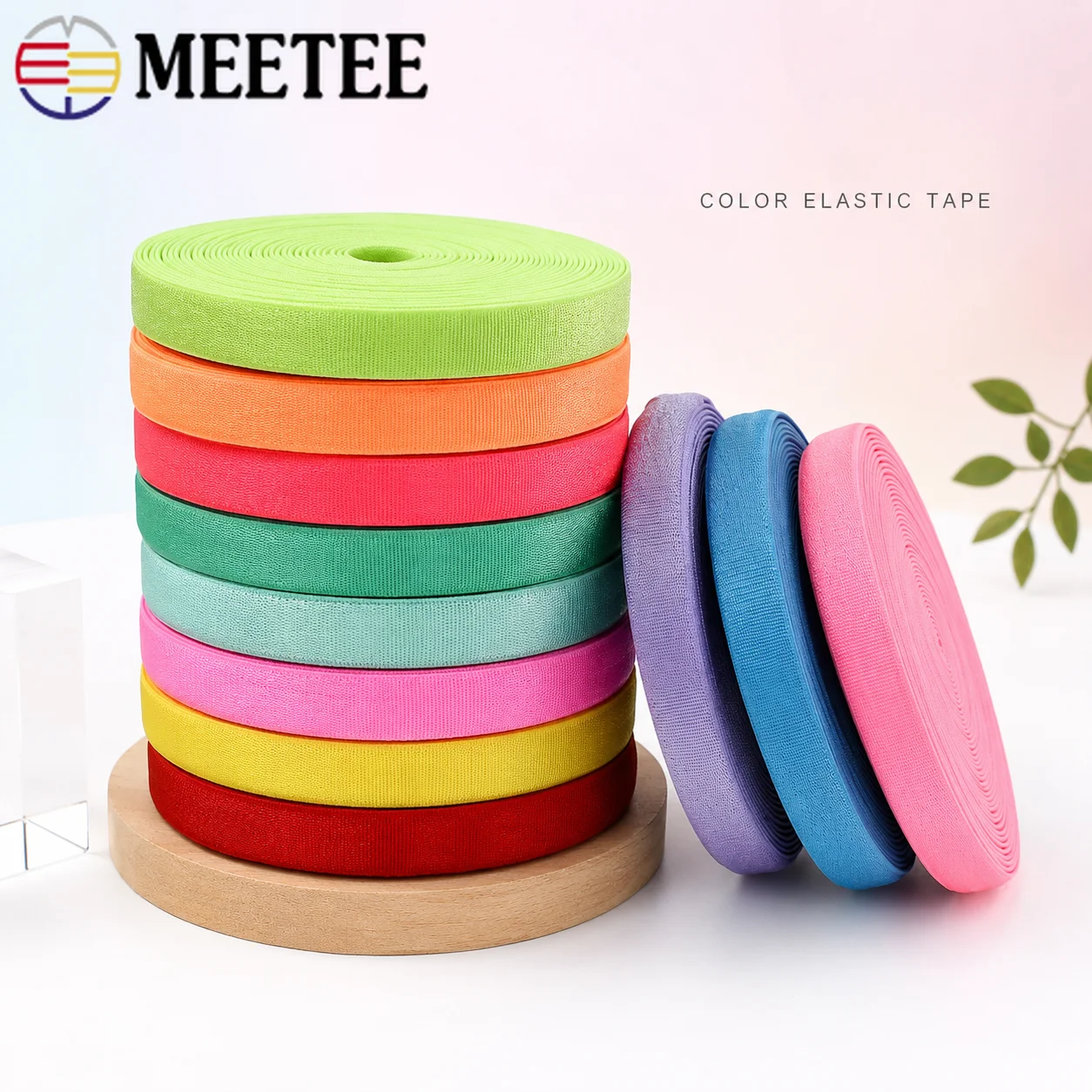 

10M 12mm Colored Elastic Bands Decor Stretch Ribbon Tape Bra Shoulder Strap Underwear Clothes Rubber Band DIY Sewing Accessories