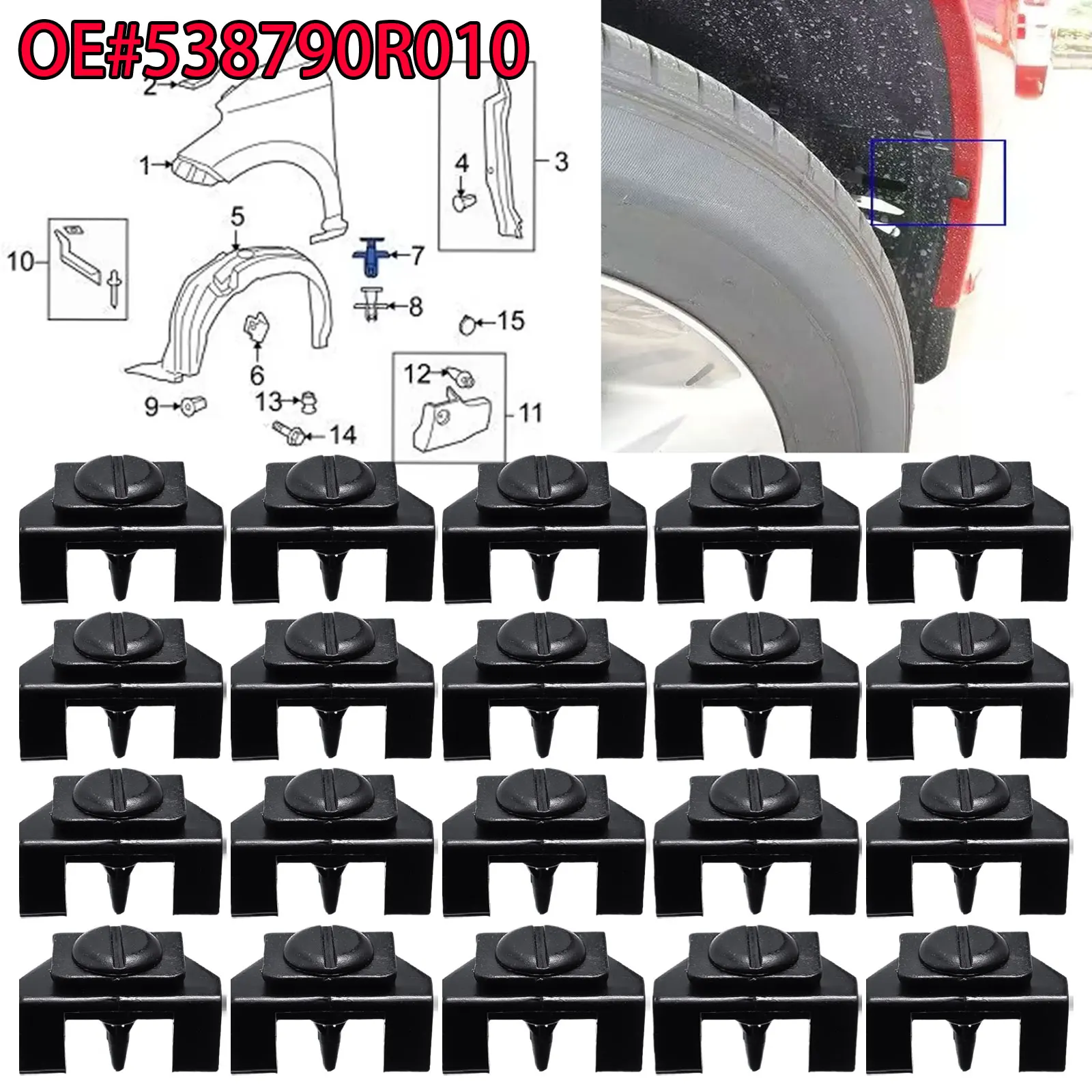 10X Front Bumper Retaining Clip Fender Retainer Fasteners 538790R010 53879-28010 For Toyota Lexus RAV4 Highlander IQ Tacoma