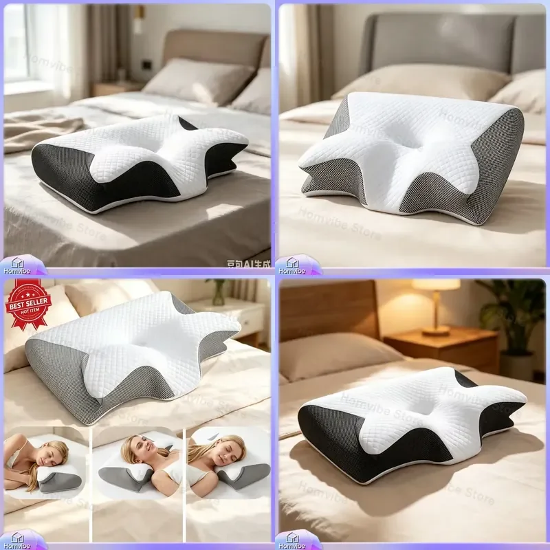 Ergonomic Body Support Pillow Soft Cotton Multi Position Ideal for Side Back Stomach Sleepers Comfortable Cushion