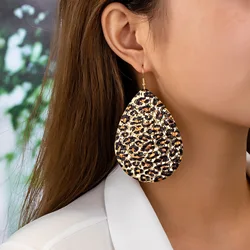 Geometric Leopard Print Retro Water Drop Earrings For Women Holiday Party Gift Fashion Jewelry Ear Accessories E503