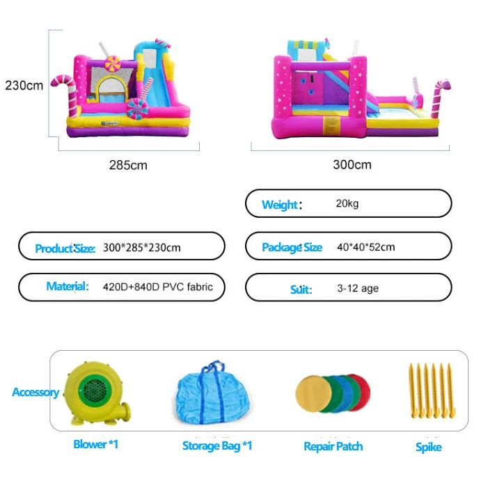 Home Inflatable Castle Rock Climbing Family Kids Play Center Bouncy Castle Trampoline Outdoor Market Stall Trampoline with Slide