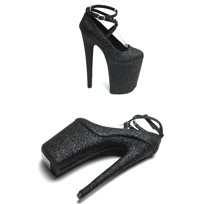 Leecabe 23CM/9inches Glitter upper fashion trend exotic Platform Sexy High Heels stripper heel Pole Dance shoes