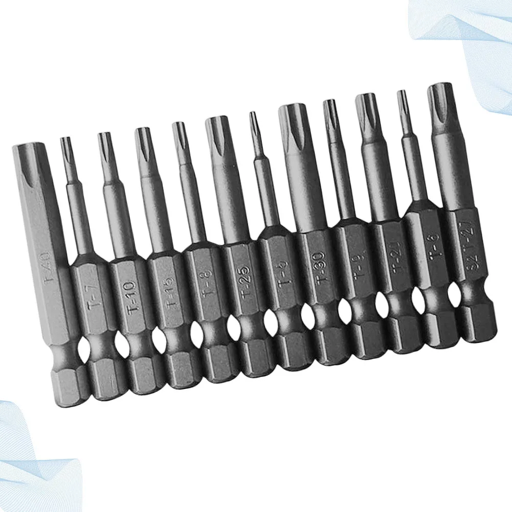 

12Pcs Solid Security Bit Set Professional Wearproof Screwdriver Bits T5 T9 T30 T40 Compatible