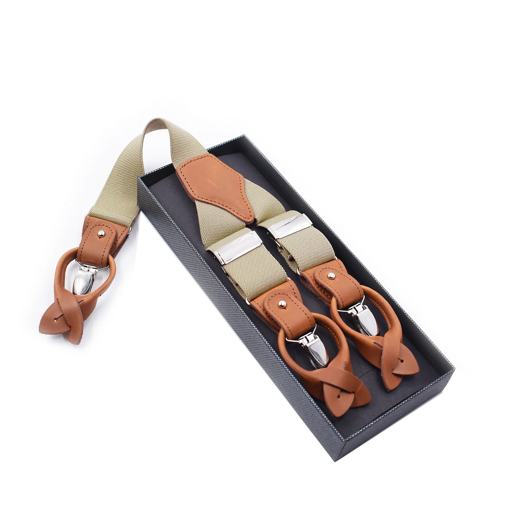 3.5 X125 Cm Men's Suspender 6 Clips Adjustable Elastic Braces Strap Garter Belt Tirantes Hombre Para Pantalones