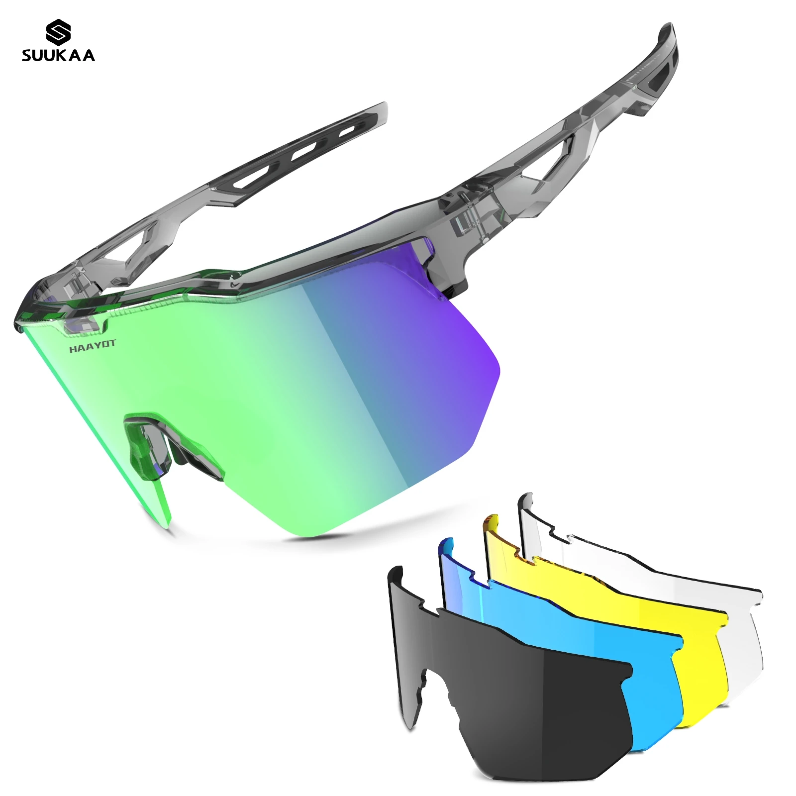 High Quality Cycling Polarized Glasses Sports Sunglasses Road MTB Mountain Bike Bicycle Riding Protection Goggles Eyewear 5 Lens