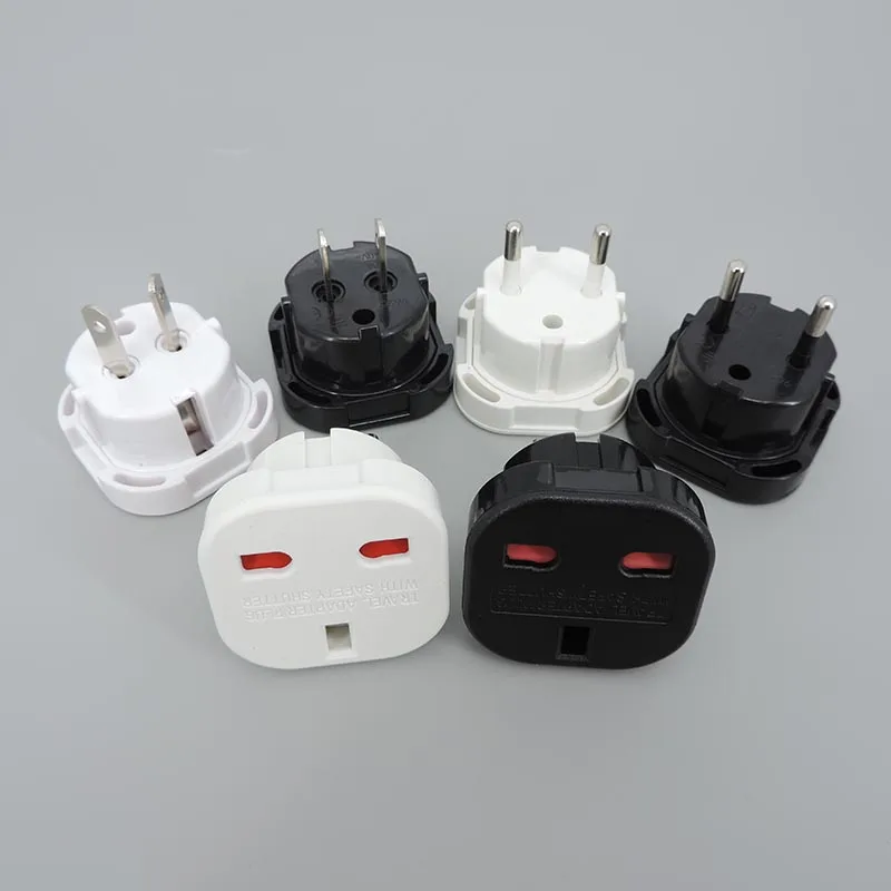 1pcs UK To EU US AU Europe European Universal Travel Charger Adapter Plug Converter 2 PiN Wall Plug Socket